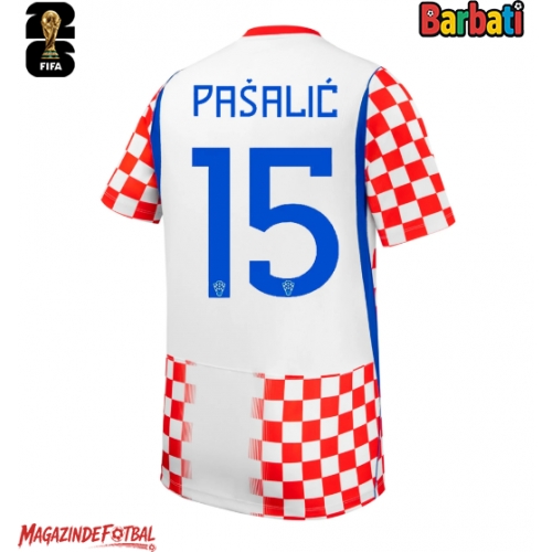 Croația Mario Pasalic #15 Tricou Fotbal Replică Mondial 2026 Barbati Acasa Croația Mario Pasalic #15 Tricou Fotbal Replică Mondial 2026 Barbati Acasa